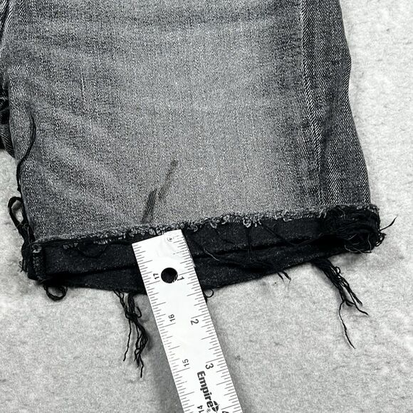 AGOLDE Jean Shorts Women’s 28 Light Denim High Rise Button Fly Cutoff Frayed - Picture 13 of 13